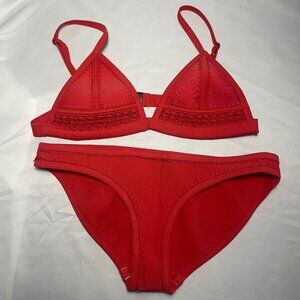 Red TRIANGL crochet bikini